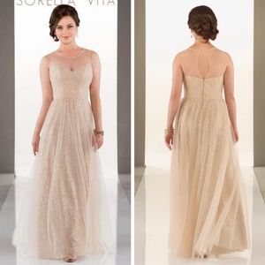 Sorella Vita Tulle & Sequin Rose Gold(Blush)Dress